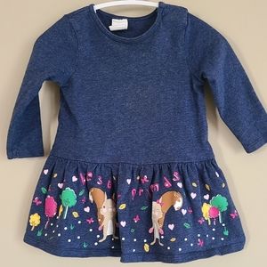 Blue bunny long sleeved dress